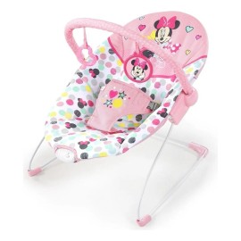 Silla Mecedora Con Vibracion Minnie Mouse Bright Starts Rosa Lunares