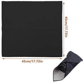 SEABABOO Swaddling Cloth Camera Protective Cover 45 x 45 cm Camera Swaddling Cloth Foldable Camera Lens Protective Cover Anti-Bumping Anti-Friction Protective Wrap for Photography Equipment, black, M,