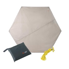 YDYJKI Waterproof Camp Tarp -Hexagonal Tent Tarp for Under Tent -Ground Sheet Mat for Camping Hiking Backpacking Outdoor Travel (M 8.5' X 7.2'-Khaki)