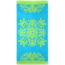 [Cassimum Island Style] 86103585 Bath Towel Women's Hawaiian Quilt Pattern Hare Hawaii Series 86103585D Angel Trumpet Blue Approx. Width 23.6 x Height 47.2 inches (60 cm) x Height 47.2 inches (120