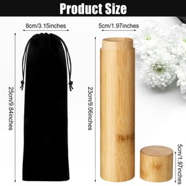 Yalikop 2 Sets Scattering Urns Bamboo Scattering Cremation Small Urns Mini Bamboo Spreading Funeral Urn Tube Keepsake Urn with Black Velvet Bag Human Ashes Casket for Humans Pet Dog