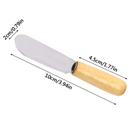 ACKLLR 5 Pack Stainless Steel Straight Edge Wide Butter Spreader with Wood Handle Deluxe Sandwich Cream Cheese Condiment Spreader Set Kitchen Tools, 4 Inches