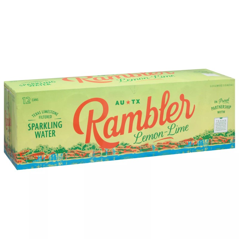 Rambler Water Sparkling Lemon Lime 144 fl oz (Pack of
