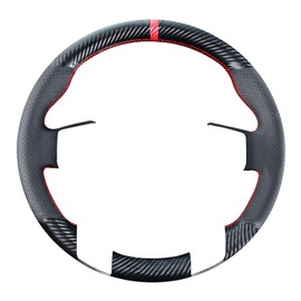 Carkooler - Funda para volante de fibra de carbono para Tundra Sequoia 2014-2021 / Toyota Tacoma 2012-2021 / para accesorios interiores de piel 4Runner 2010-2021