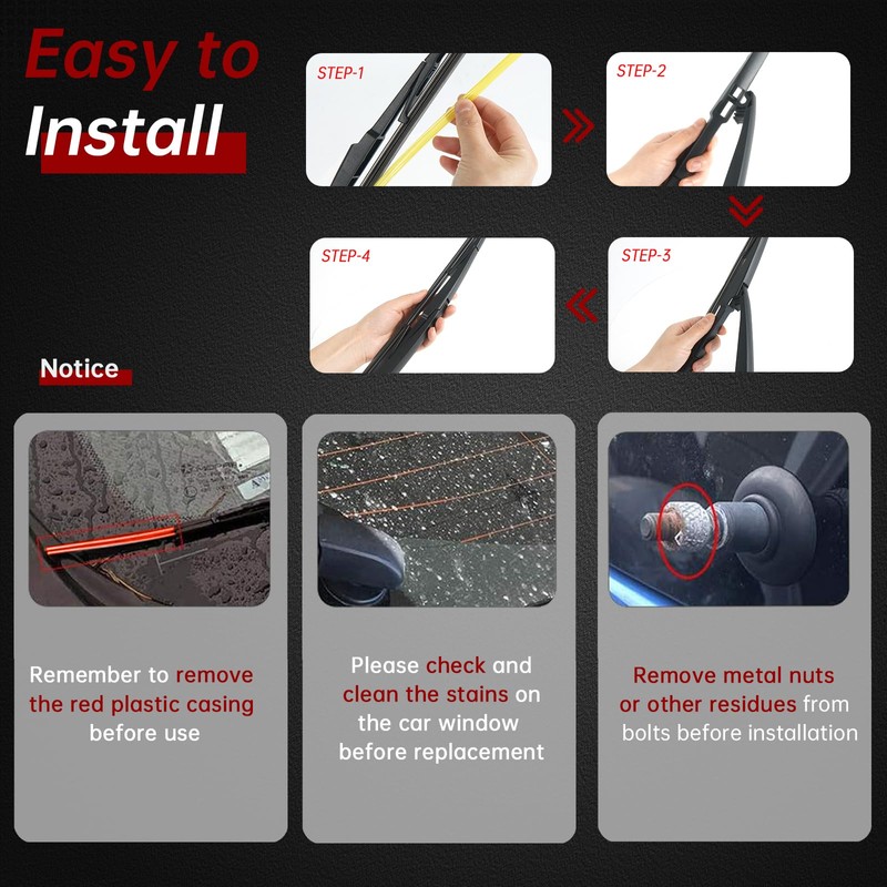 OTUAYAUTO Rear Windshield Wiper Arm Blade Set - Replacement for