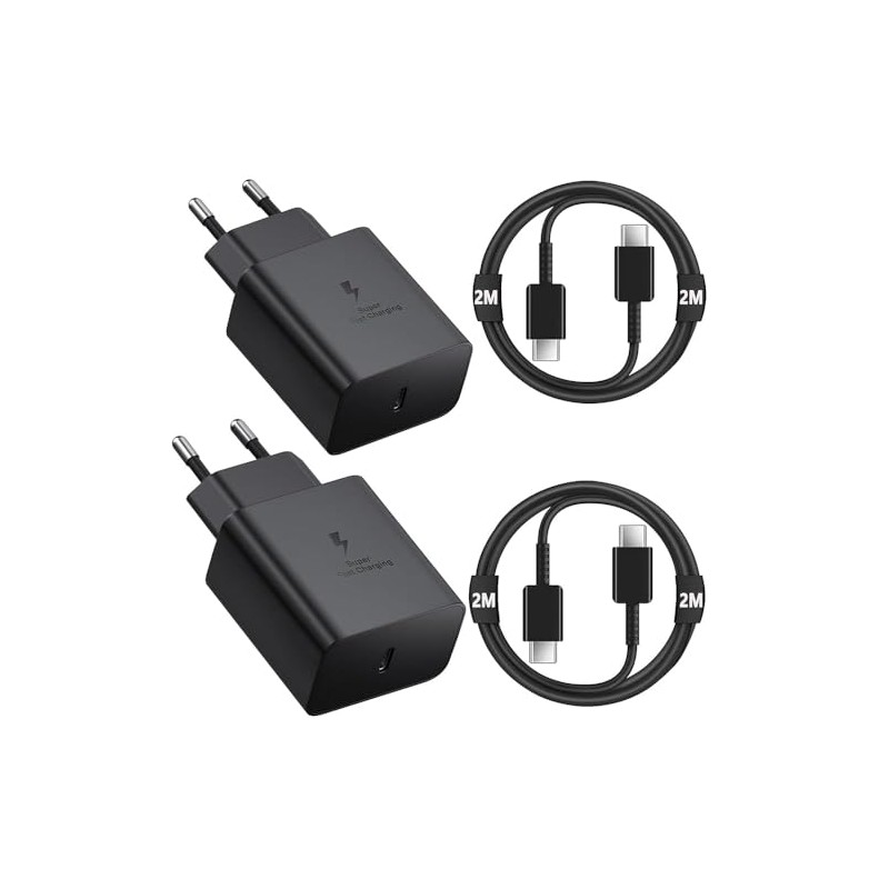 2 Pack 25W USB C Charger with 2 x 2M
