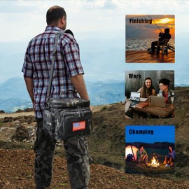 ATRIPACK Lunch Box for Men, Tactical Lunch Bag MOLLE Webbing Leakproof Insulated Large Lunch Cooler Women Adult Meal with Adjustable Shoulder Strap Durable Lunch Pail (Camo-Black)