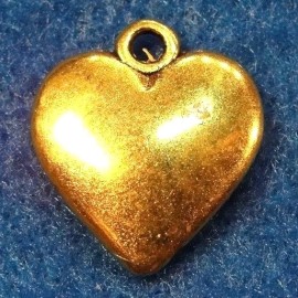 Tibetan 20Pcs. Tibetan Antique Gold Smooth HEART Charms Pendant Ear Drops Findings H128