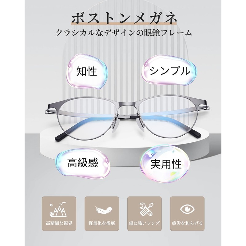 [GO!GRM] 老眼鏡 メンズ おしゃれ レディース リーディンググラス スマホ パソコン ブルーライトカット ボストン型