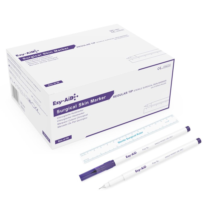 5pk Ezy-Aid STERILE Skin Marker | Gentian Violet Ink, Ruler