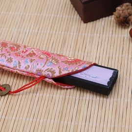 1Pcs Multicolour Folding Fan Pouch, Silk Folding Chinese Hand Fan Bag with Tassel Dustproof Holder Protector Pouch Case Cover Retro Style Purple Decorative Signs and Plaques