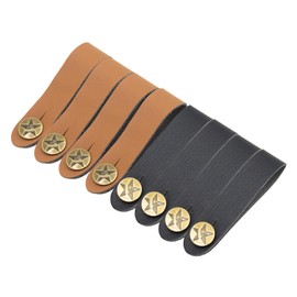 SoundSpire 8-Pack Guitar Headstock Strap Ties, Leather Neck Straps (4 Black & 4 Brown) for Acoustic/Classical Guitar, Bass and Mandolin