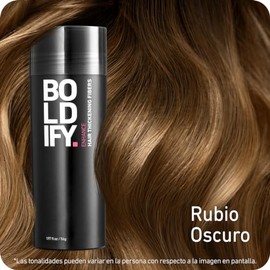 BOLDIFY Fibras Capilares para Cabello Fino (Rubio oscuro) Polvo Pelo Hombre – Botella 56g – Relleno Natural, Oculta al Instante la Pérdida de Cabello 