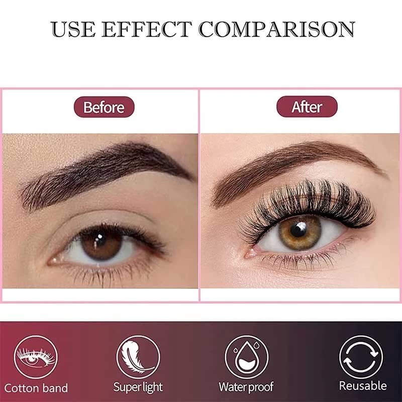 False Eyelashes, Russian Strip Lashes, Natural Look Wispy False Lashes,
