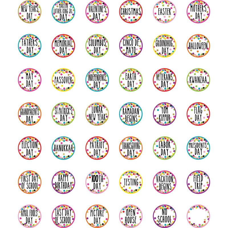 Teacher Created Resources Confetti Holidays and Special Events Calendar Days