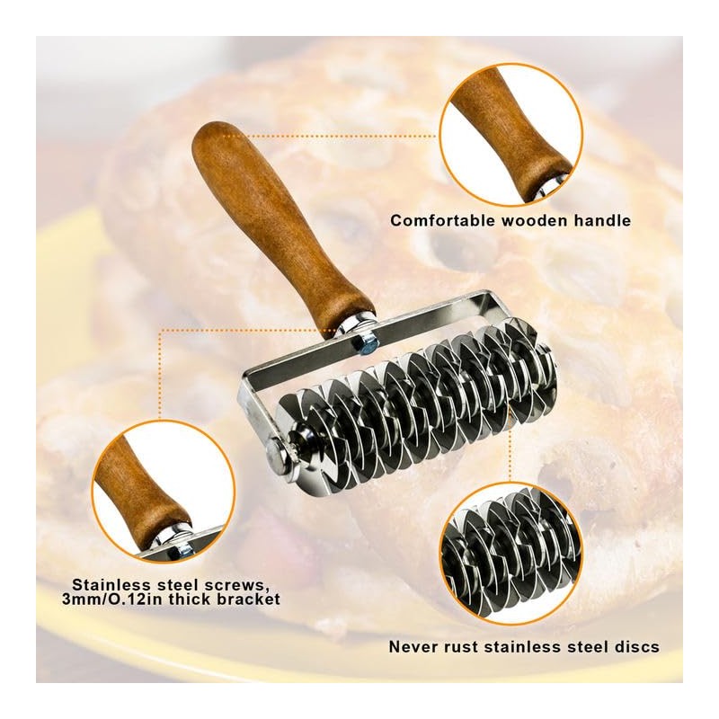 Yallmie Lattice Pastry Cutter, Pastry Lattice Cutter Stainless Steel Lattice