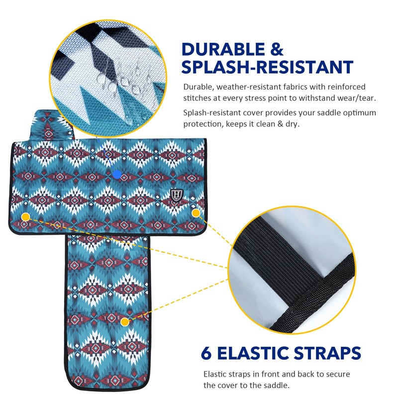 Harrison Howard Sturdy Waterproof Western Saddle Cover with Stylish Prints