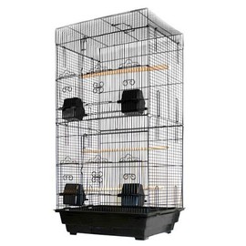 Mcage New Large Tall Canary Parakeet Cockatiel Lovebird Finch Bird Cage with Stand *Black