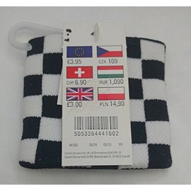BLACK WHITE check chequerboard sweatband