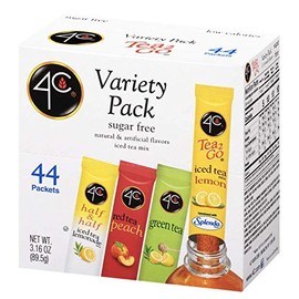 4C Iced Tea Mix Variety Pack Sugar-Free Green Red Tea Lemonade, 44 Packets