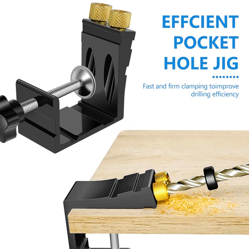 47Pcs Pocket Hole Jig Kit Metal Pocket Screw Jig Drill