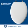 MAYFAIR 1844BNA 000 Toilet Seat with Brushed Nickel Hinges will