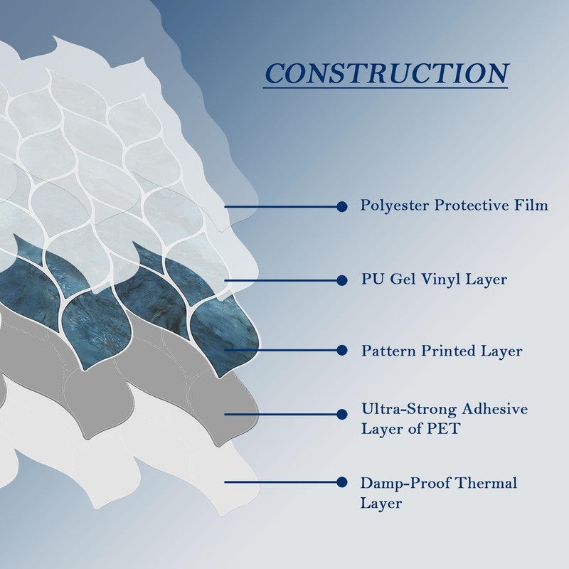 Tilingview 10 Pcs Leaf Design Peel and Stick for Kitchen