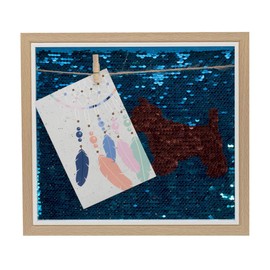 MINUMINU LPK2528-B MODERNO PORTARETRATO CON LENTEJUELA Y PINZA PARA COLGAR FOTOS REGALO NIÑOS AMOR GLITTER FASHION (PERRO)