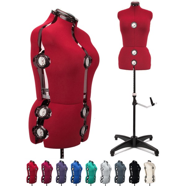 BHD BEAUTY Red 13 Dials Female Fabric Adjustable Mannequin Dress