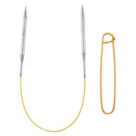 HARFINGTON Circular Knitting Needles 16" Stainless Steel US 10/6.0mm Knitting Needles 4.13" with Knitting Stitch Holder for Fast Knitting Tip to Tip Sweater Scarves Necklaces