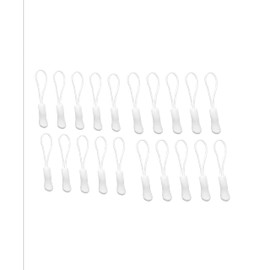 Paquete de 20 tiradores de cierre duraderos para mochilas, chaquetas, equipaje, bolsos, bolsos (blanco)