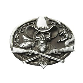 Schnalle123 Belt Buckle Western Texas Cowboy 3D Look for Interchangeable Belt Buckle Buckle Model 96, silver