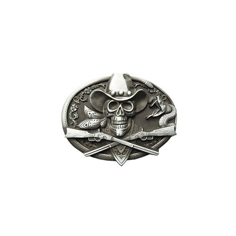 Schnalle123 Belt Buckle Western Texas Cowboy 3D Look for Interchangeable