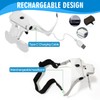 Head-Mounted Magnifier Glasses,Hands Free Lighted Head Mount Magnifier,Magnifying Glasses with