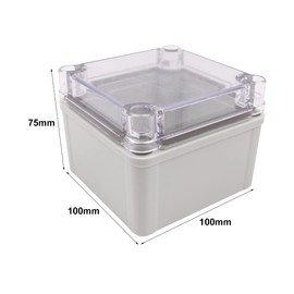 Tiardey Electronic Waterproof IP67 Sealed ABS Plastic DIY Junction Box Enclosure Case Clear - 100 * 100 * 75mm