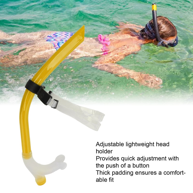 Swimming Snorkel Reduced Drag Silicone Swimming Breathing Tube with Adjustable