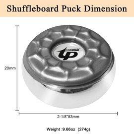 TORPSPORTS Shuffleboard Pucks,(Dia.53mm 2-1/8'') Mini Shuffleboard Pucks Set, 8Pcs Shuffleboard Pucks Equipment for Family Fun Home Game Black&Grey