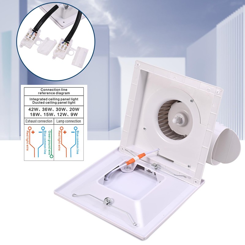 FEITON Square Bathroom Exhaust Fan with LED Light, Adjustable Color