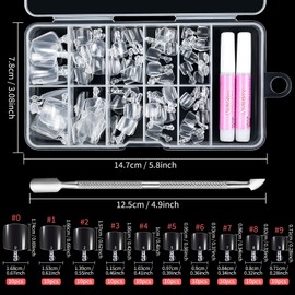 100pcs False Toe nails Set, 10 Sizes Clear Acrylic Fake Toenail Tips Full Cover Artificial Toe nails with Glue and Box for Women Girls Nail Salon and Nail Art DIY