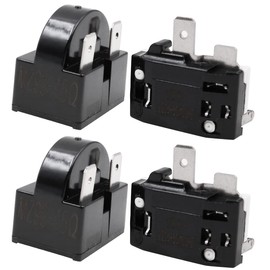 WANGCL 2PCS Compressor Start Relay 3Pin 15Ohm +2PCS Compressor Overload Protector 1/4HP for Refrigerator Repair