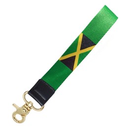 FFILL Jamaica Key Flag,Wristlet Strap Lanyard Keychain Holder with Key Ring Cell Phone lanyards Key Chain Holder,Be Used for Car ID Backpacks Luggage Motorcycles,Gifts - EDC.