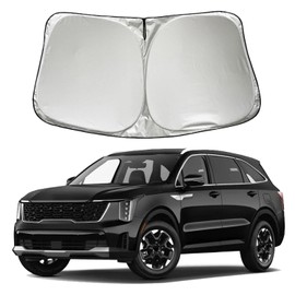SZYUCHEN Car Windshield Sun Shade Sunshade Compatible with Kia Sorento LX SX X-Line EX S AWD 2025 2024 2023 2022 2021 Accessories, Foldable Car Front Window Sun Shield Visor