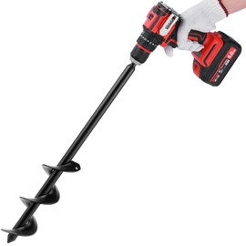 ERYTLLY Auger Drill Bit for Planting 2x16.5inch,Garden Auger Spiral Bulb Planter Tool for Umbrella Holes Post Hole Digger - Compatible with 3/8 inch Hex Drill