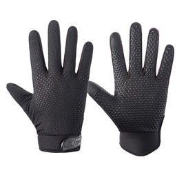 SUJAYU Full Finger Cycling Gloves - Mountain Bike & Racing Gloves, Touchscreen Compatible, Men & Women, Black, Medium