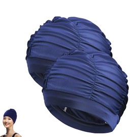 LUYING Swimming Cap, Swimming Cap, Women's, Pool Hat, Swimming Cap, For Adults, Long Hair, Large Capacity, Swimming Cap, Adult, Fashionable, Fluffy, Long Hair, Good Elasticity, Solid Color, Unisex