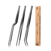 Fine Cooking Tweezers Set, Professional Stainless Steel Food Tongs, Kitchen