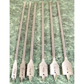 Unbranded 6pc 12 inch Wood Spade Drill Bit Set Flat Paddle Blade Extra Long big1" Diameter