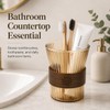 DECHOUS Amber Glass Toothbrush Holder Cup for Bathroom