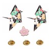 Za-Bi Japanese Style Origin Crane Pin Badge Set of 2