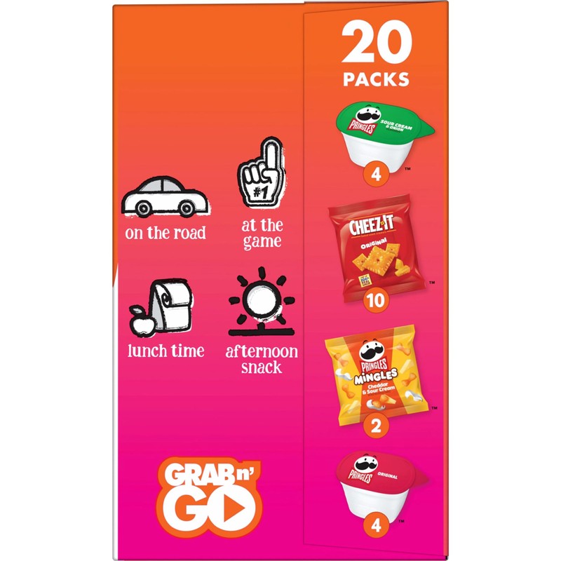 Cheez-It and Pringles Snacks, Grab and Go, Variety Pack, 17.04oz